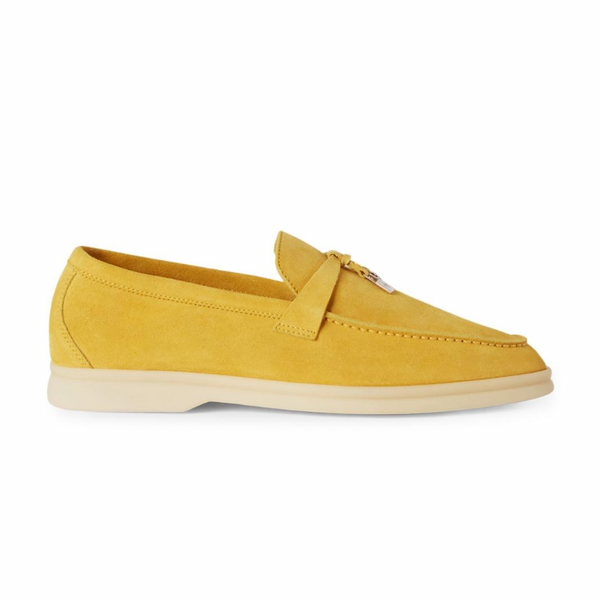 Loro piana yellow Summer charm walk suede loafers