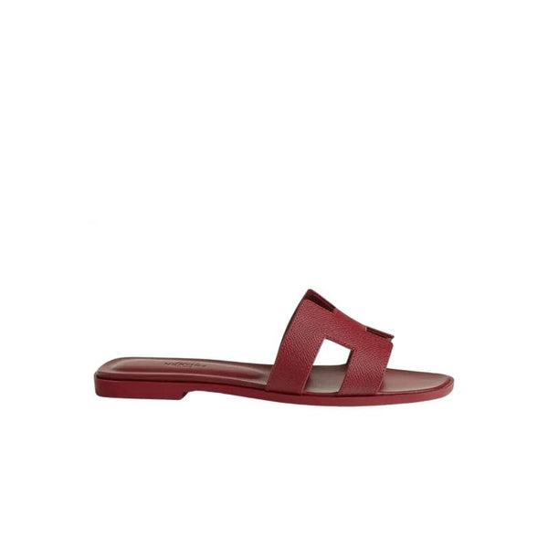 Hermes Oran Sandals Burgundy