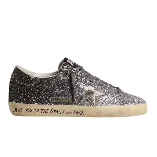 Super Star with glitter upper and silver metallic