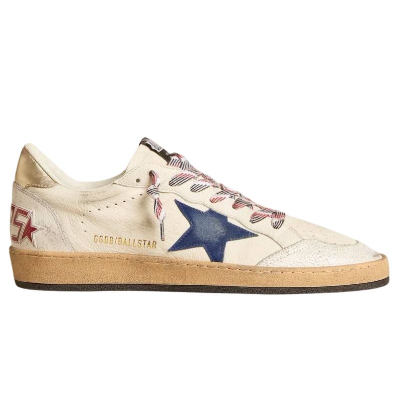 Golden Goose Ball Star Trainers In Nappa Leather With Blue