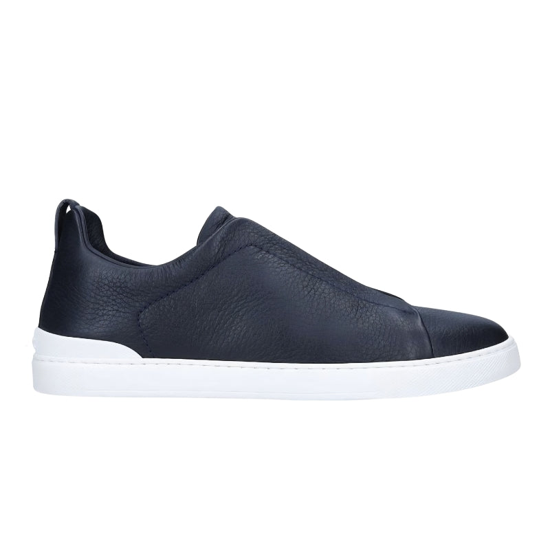 Zegna Leather Triple Stitch Monte Navy
