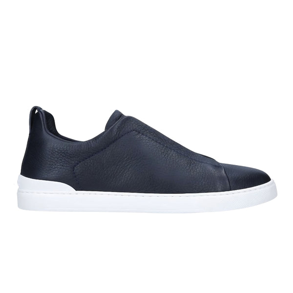 Zegna Leather Triple Stitch Monte Navy