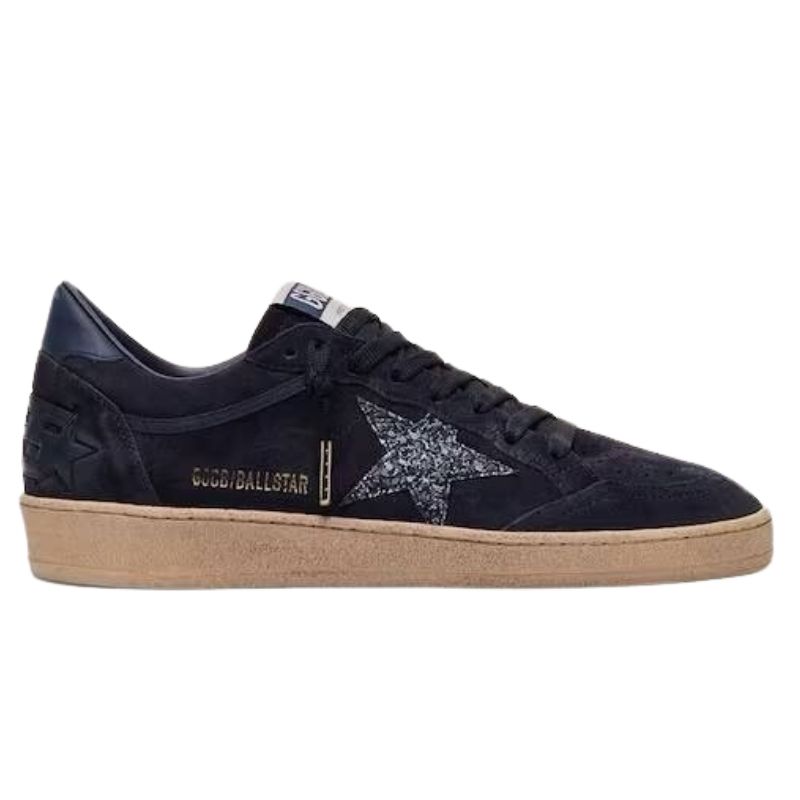 Ball Star in dark blue suede with dark blue glitter star
