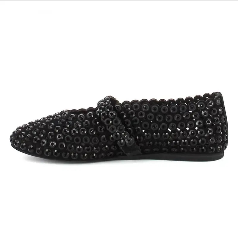 Alaïa Suede Black Ballet Flats