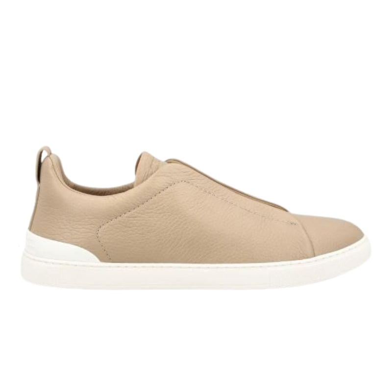 Zegna Leather Triple Stitch Monte Beige