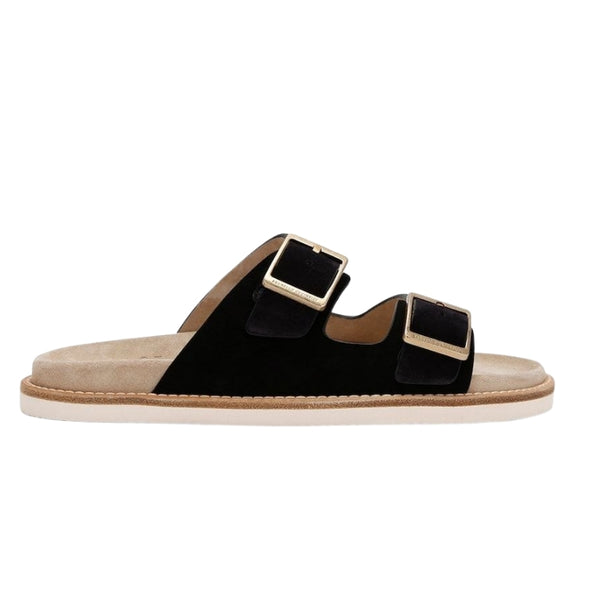 BRUNELLO CUCINELLI Suede Double-Strap Sandals Black
