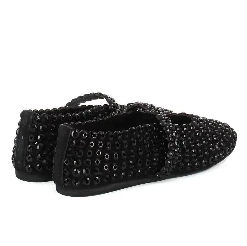 Alaïa Suede Black Ballet Flats