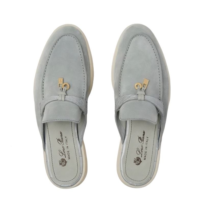 Loro Piana Charms Walk Babouche Suede Eucalyptus