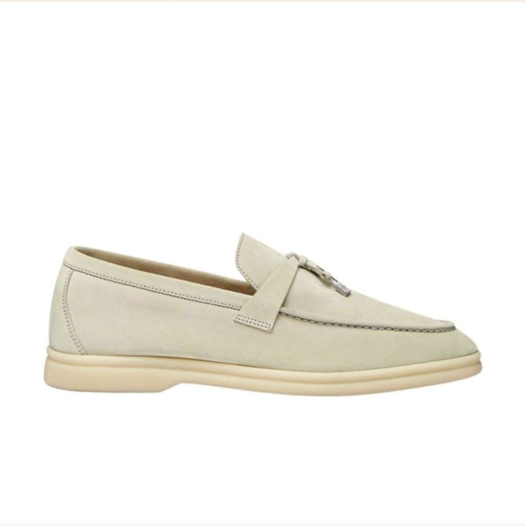 Loro piana Beige Suede Summer Walk Slip on Loafers