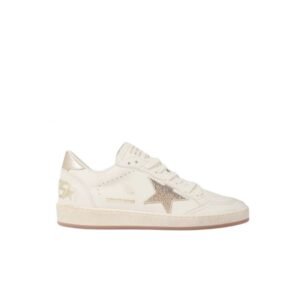 Golden Goose  Ball Star in white leather with crystal star