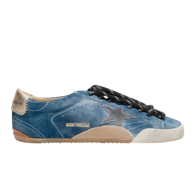 Golden Goose True-Star in teal suede with black